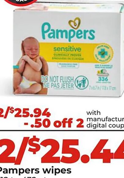 Pampers wipes at Hy-Vee