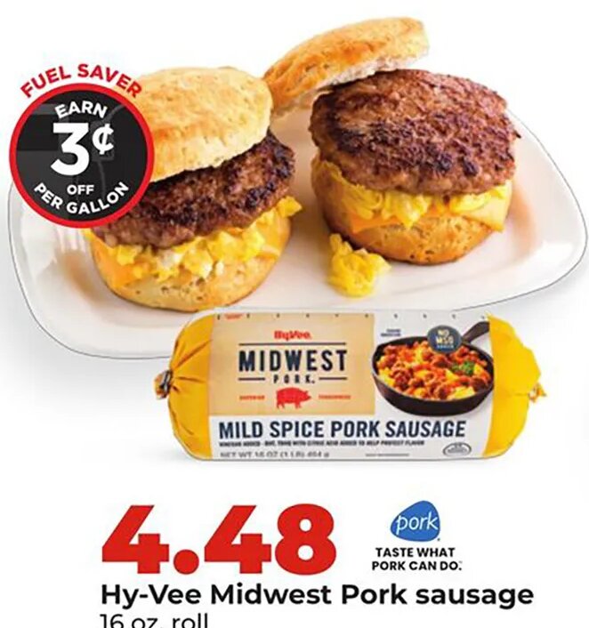 Hy-Vee Midwest Pork sausage at Hy-Vee
