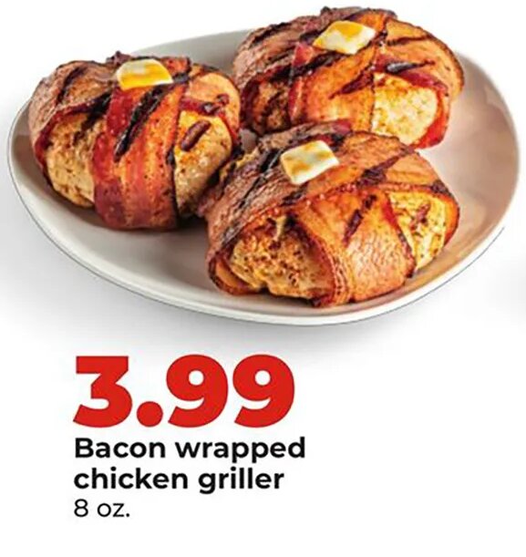 Bacon wrapped chicken griller at Hy-Vee