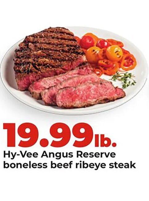 Hy-Vee Angus Reserve boneless beef ribeye steak at Hy-Vee