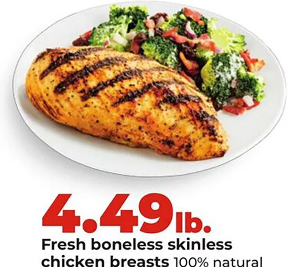Fresh boneless skinless chicken breasts at Hy-Vee
