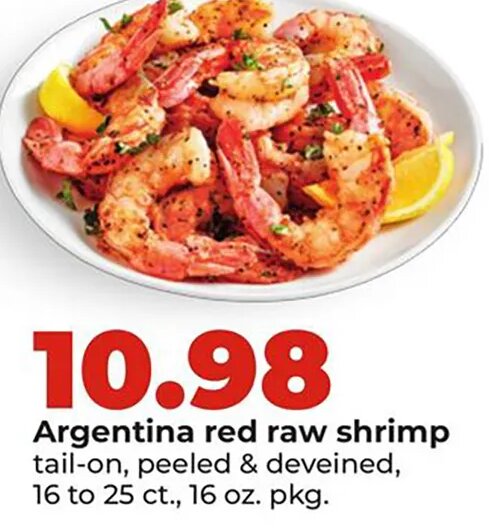 Argentina red raw shrimp at Hy-Vee
