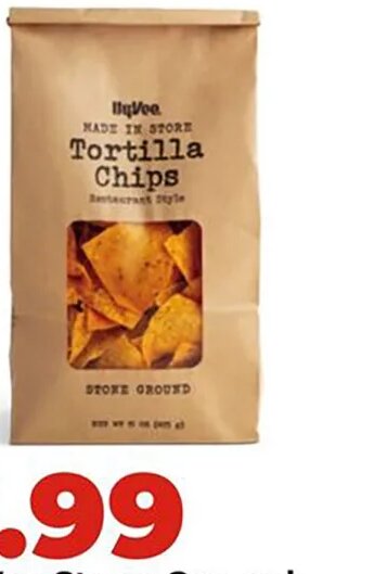 Hy-Vee Stone Ground restaurant style tortilla chips at Hy-Vee