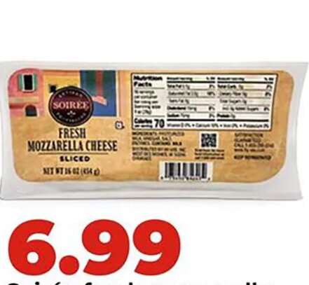 Soirée fresh mozzarella slices