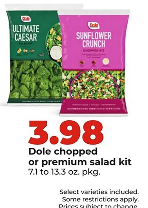 Dole chopped or premium salad kit