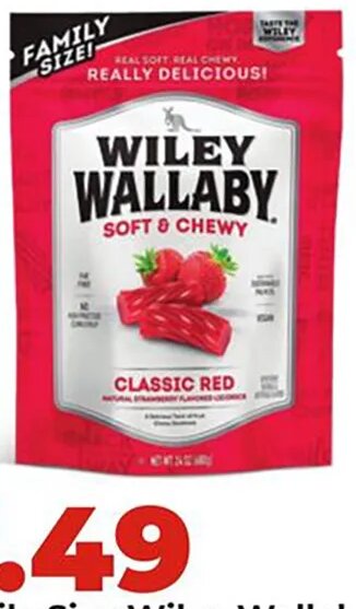 Family Size Wiley Wallaby licorice