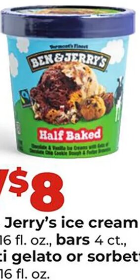 Ben & Jerry's ice cream, Talenti gelato or sorbetto at Hy-Vee