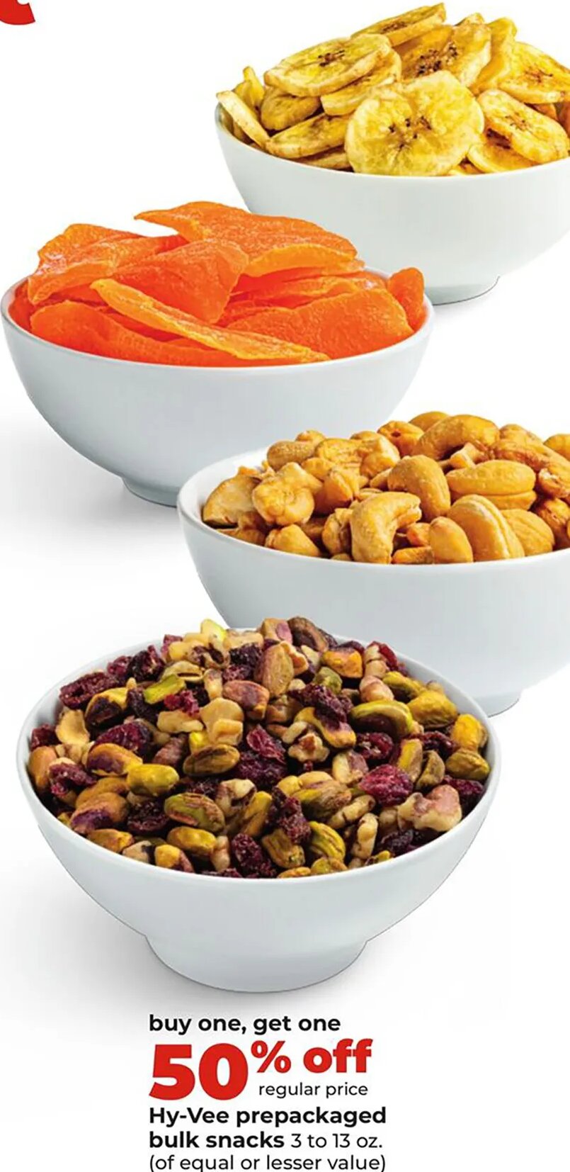Hy-Vee prepackaged bulk snacks