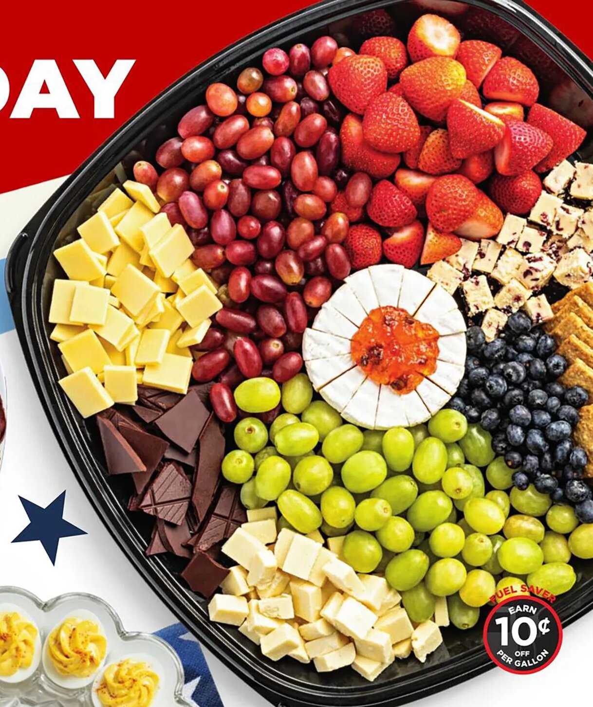 Sparkling fruit & cheese board