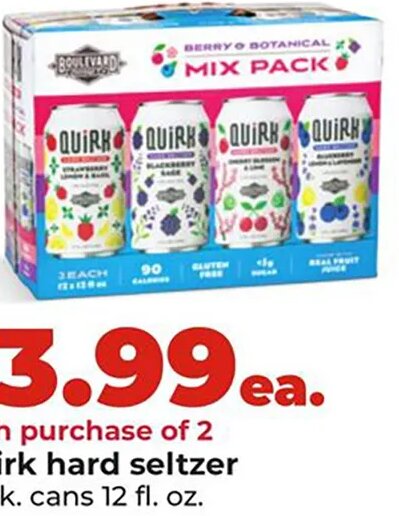 Quirk hard seltzer at Hy-Vee