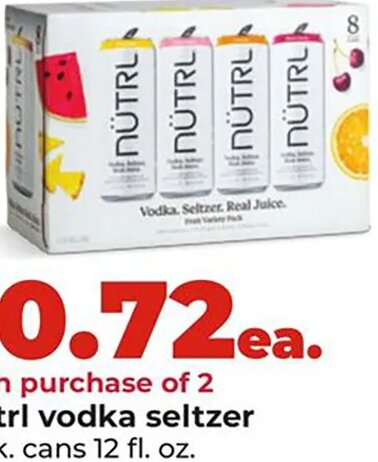 Nütrl vodka seltzer at Hy-Vee