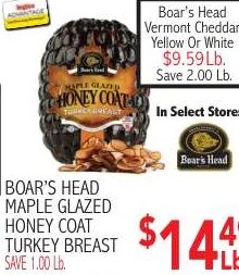 BOAR'S HEAD MAPLE GLAZED HONEY COAT TURKEY BREAST