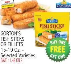 GORTON'S FISH STICKS OR FILLETS
