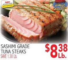 Sashimi Grade Tuna Steaks at Ingles Markets