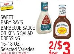 Sweet Baby Ray's Barbecue Sauce or Ken's Salad Dressing at Ingles Markets