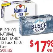 Busch or Natural Light Family at Ingles Markets