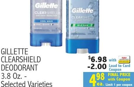 GILLETTE CLEARSHIELD DEODORANT