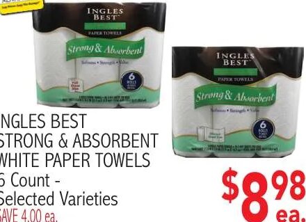 Ingles Best Strong & Absorbent White Paper Towels at Ingles Markets