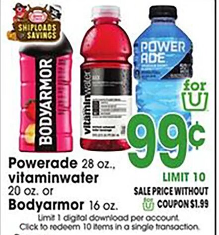 Powerade, vitaminwater or Bodyarmor