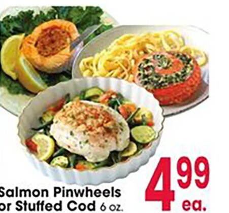 Salmon Pinwheels or Stuffed Cod at Jewel-Osco