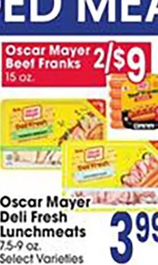 Oscar Mayer Deli Fresh Lunchmeats at Jewel-Osco
