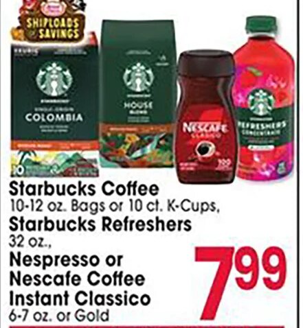 Starbucks Coffee or Nescafe Instant Classico at Jewel-Osco