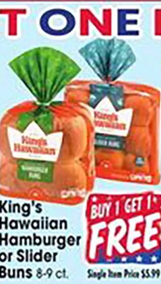 King's Hawaiian Hamburger or Slider Buns