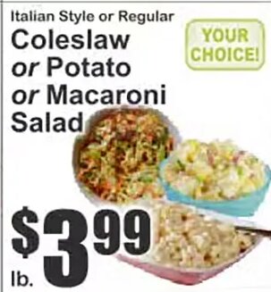 Coleslaw or Potato or Macaroni Salad at Key Food