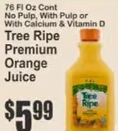 Tree Ripe Premium Orange Juice at Key Food