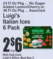 Luigi's Italian Ices 6 Pack