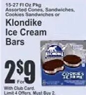 Klondike Ice Cream Bars at Key Food