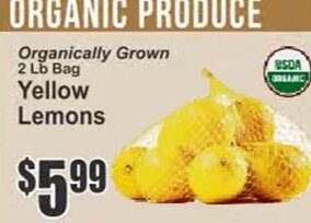 Organically Grown Yellow Lemons