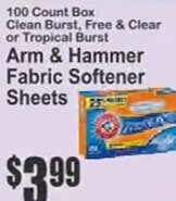 Arm & Hammer Fabric Softener Sheets