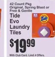 Tide Evo Laundry Tiles at Key Food