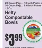 Hefty Compostable Bowls at Key Food