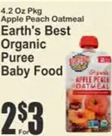 Earth's Best Organic Puree Baby Food