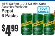 Pepsi 6 Packs at Key Food