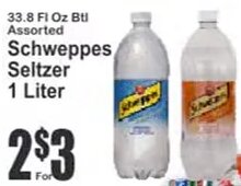 Schweppes Seltzer 1 Liter at Key Food