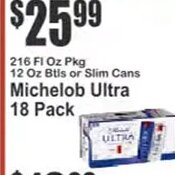 Michelob Ultra 18 Pack at Key Food