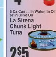La Sirena Chunk Light Tuna at Key Food