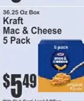 Kraft Mac & Cheese 5 Pack at Key Food