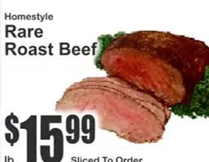 Rare Roast Beef at Key Food
