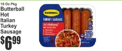Butterball Hot Italian Turkey Sausage at Key Food