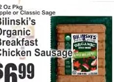 Bilinski's Organic Breakfast Chicken Sausage at Key Food