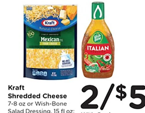 Kraft Shredded Cheese / Salad Dressing at Kroger