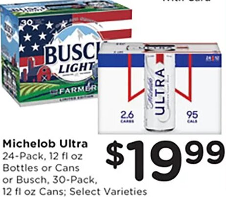 Michelob Ultra or Busch at Kroger