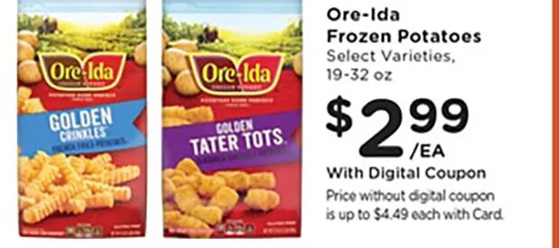 Ore-Ida Frozen Potatoes at Kroger