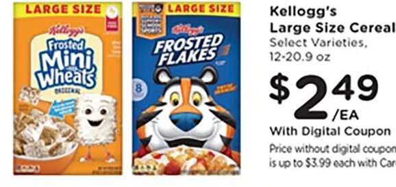 Kellogg's Large Size Cereal at Kroger