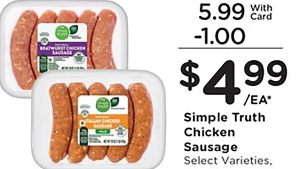 Simple Truth Chicken Sausage at Kroger