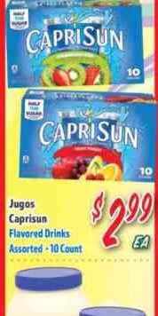 Caprisun Flavored Drinks at La Bonita